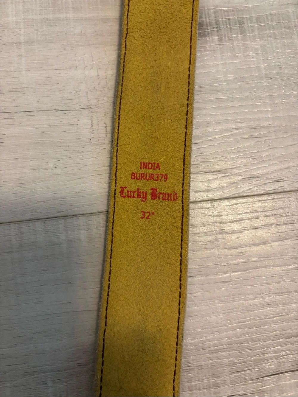 Lucky Brand Patchwork Suede Leather Belt Floral Boho Festival Western 32